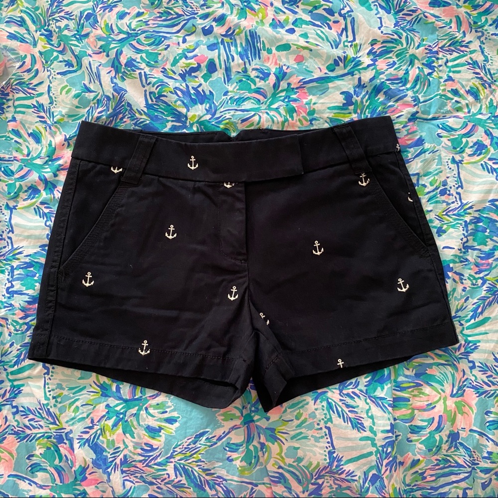J.Crew Chino Navy Anchor Shorts